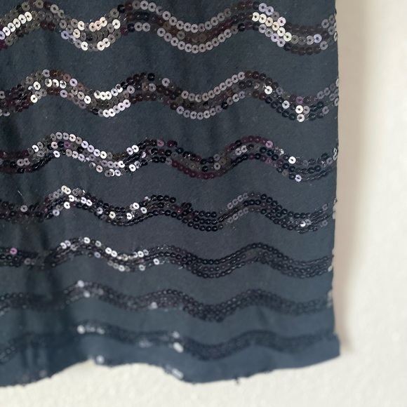 Xhilararion Women’s Short Sleeve Little Black Sequence Mini Dress Size Medium - Picture 8 of 16